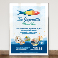 Le Gazouillis, Maison verte - Logo identity, poster & leaflet - Le Gazouillis